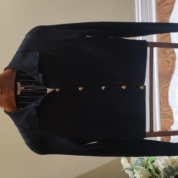 Nwt LAFAYETTE 148 NEW YORK Rib-Knit Button-Down Cardigan large